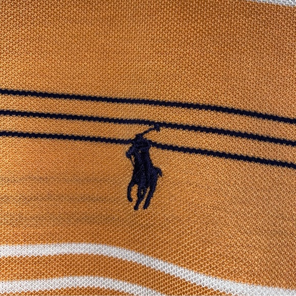Polo GOLF Ralph Lauren Men's L Light Orange Striped Polo Shirt Tampa Bay TPC - Picture 4 of 9